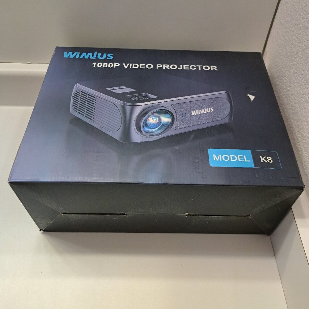 WIMIUS K8 1080P Video Projector Portable WiFi Compatible In Black